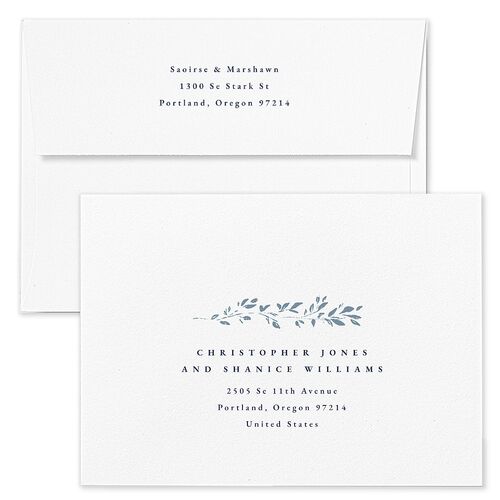 Dainty Frame Rehearsal Dinner Invitation Envelopes Rose Moody Blue Recipient Address Signature Standard