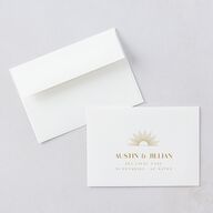 Modern Romantic Wedding Response Card Standard Envelopes White Standard Chestnut Return Address Signature