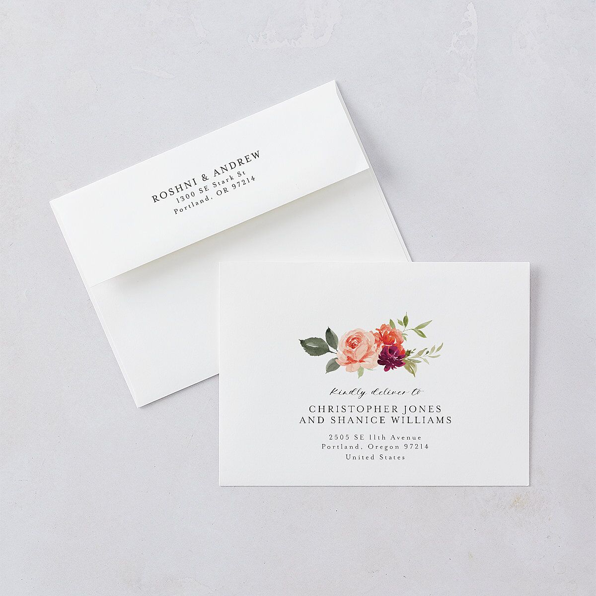 Vibrant Floral Wedding Invitations Deep Claret Signature Blank No
