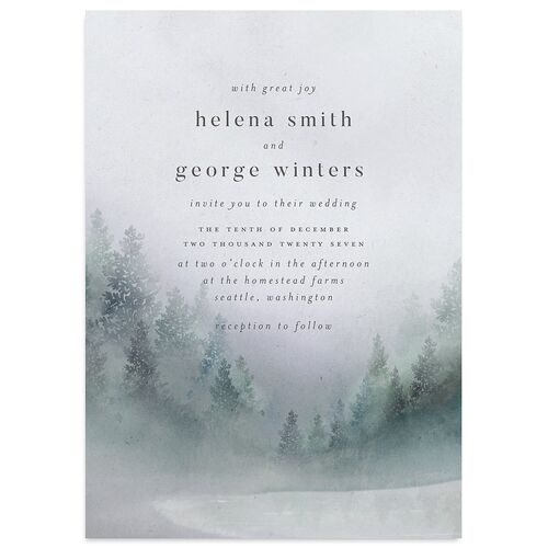Mountain Mist Wedding Invitations Fog Signature Blank No