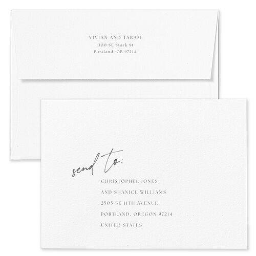 Just Love Save The Date Card Envelopes Rose Pure White Return Address Signature Standard
