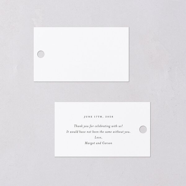 Southern Oak Tree Foil Favor Gift Tags Gold Pure White Signature