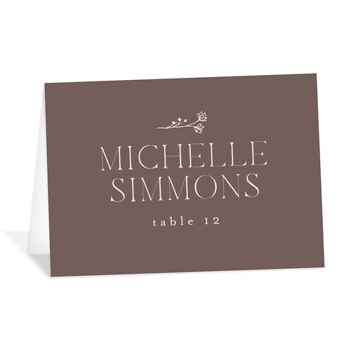 Minimalist Accent Leaf Place Cards Falcon Signature