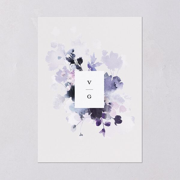 Ethereal Floral Save The Date Cards Sheer Lilac Signature smooth Blank No Standard