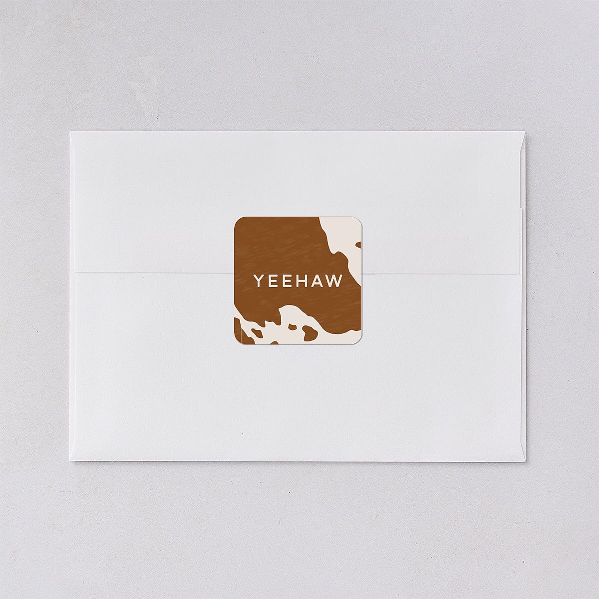 Western Denim Wedding Stickers Champagne Soft Square