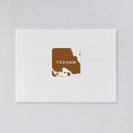 Western Denim Wedding Stickers Champagne Soft Square