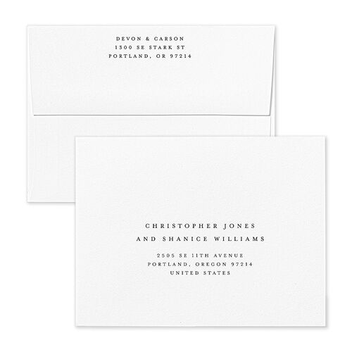 Elegant Photo Sidebar Thank You Card Envelopes Pure White White Both Recipient and Return Addresses Signature Standard