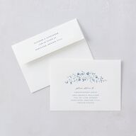 Timeless Floral Wedding Invitations Dusty Blue Signature Blank No Standard