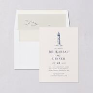 Elegant Lighthouse Rehearsal Dinner Invitations Maritime Signature Blank Standard