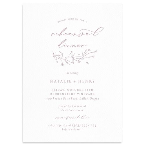 Natural Monogram Rehearsal Dinner Invitations Boysenberry Signature Blank Standard