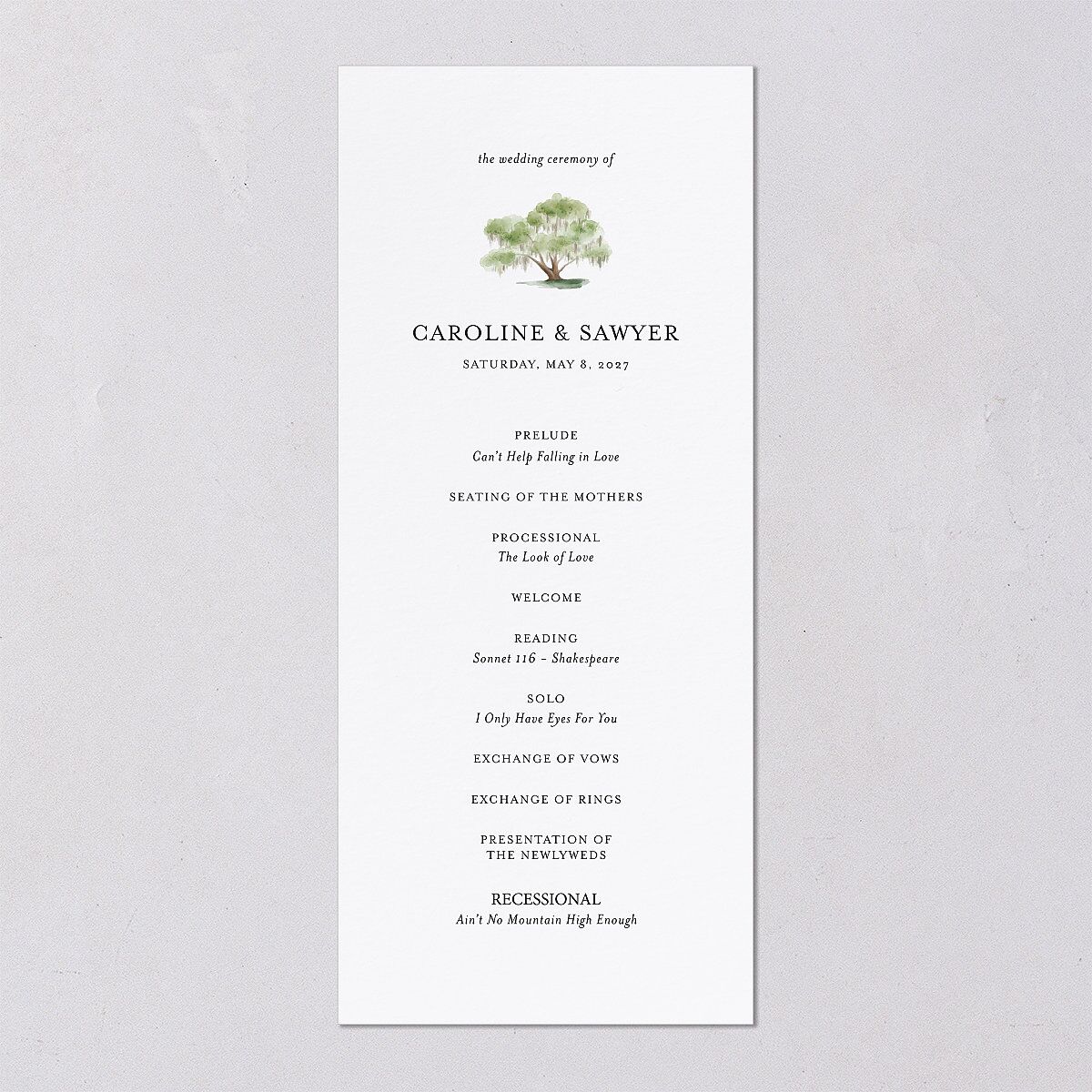 Charming Charleston Wedding Programs — view 6