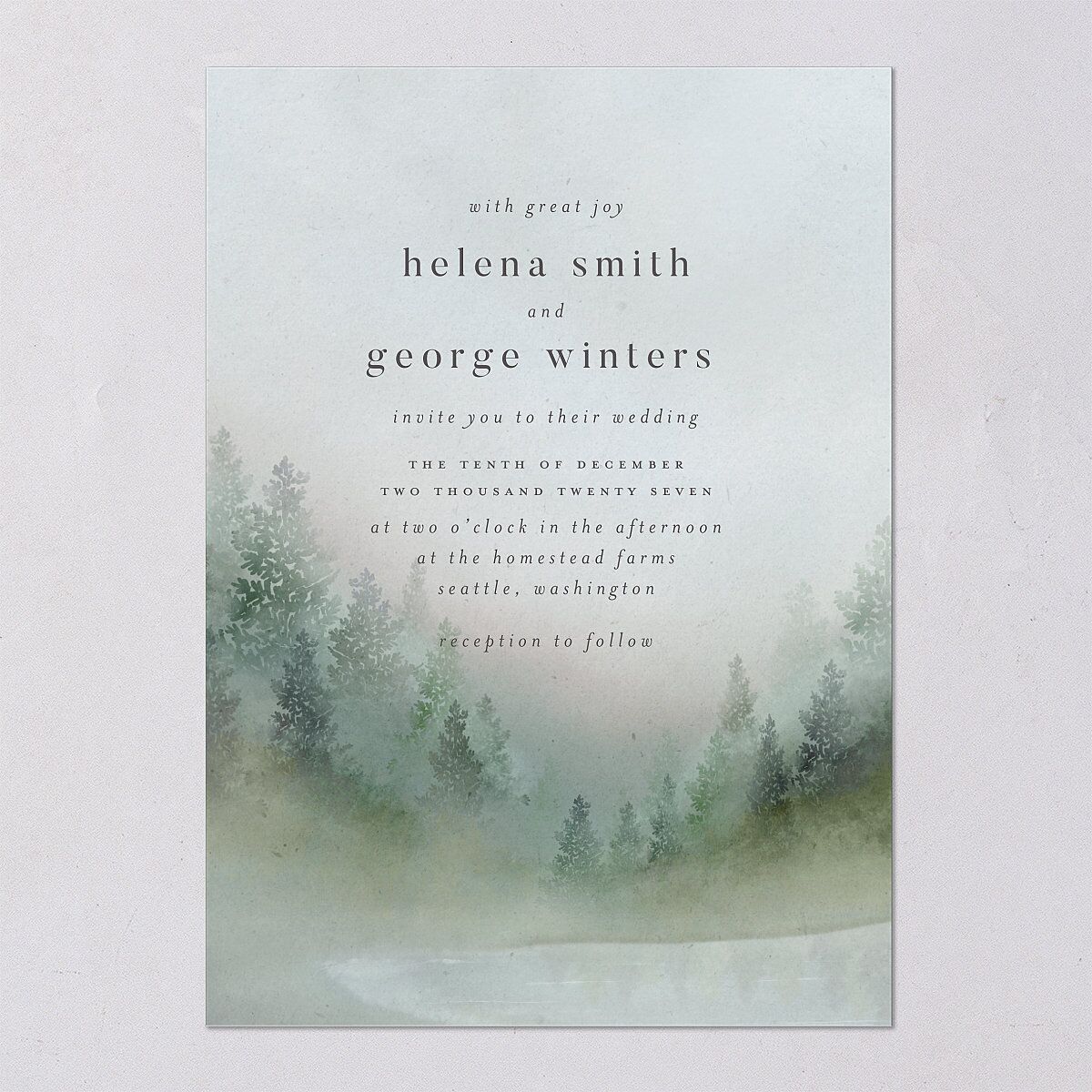 Mountain Mist Wedding Invitations — view 6