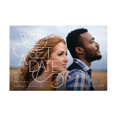 Ornate Love Song Save The Date Postcards  Hunter Green Postcard