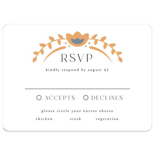 Nordic Folk Wedding Response Cards Dark Navy Signature Rounded