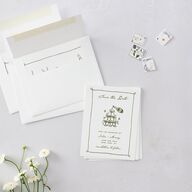 Hand Drawn Cake Save the Date Petite Cards Dark Camo Signature smooth Blank No Standard