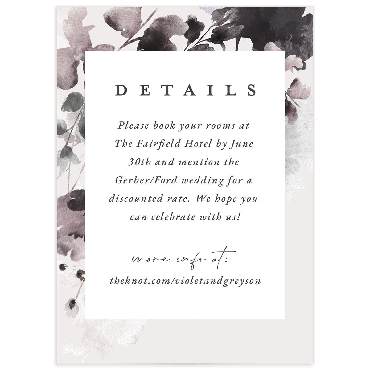 Ethereal Floral Wedding Enclosure Cards