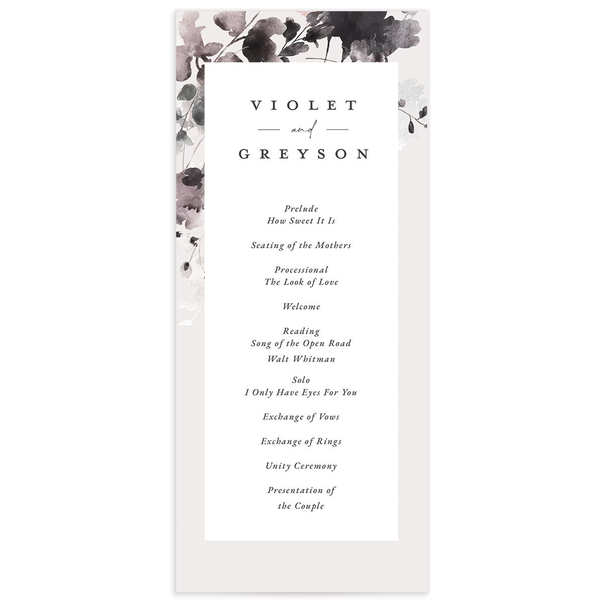 Ethereal Floral Wedding Programs
