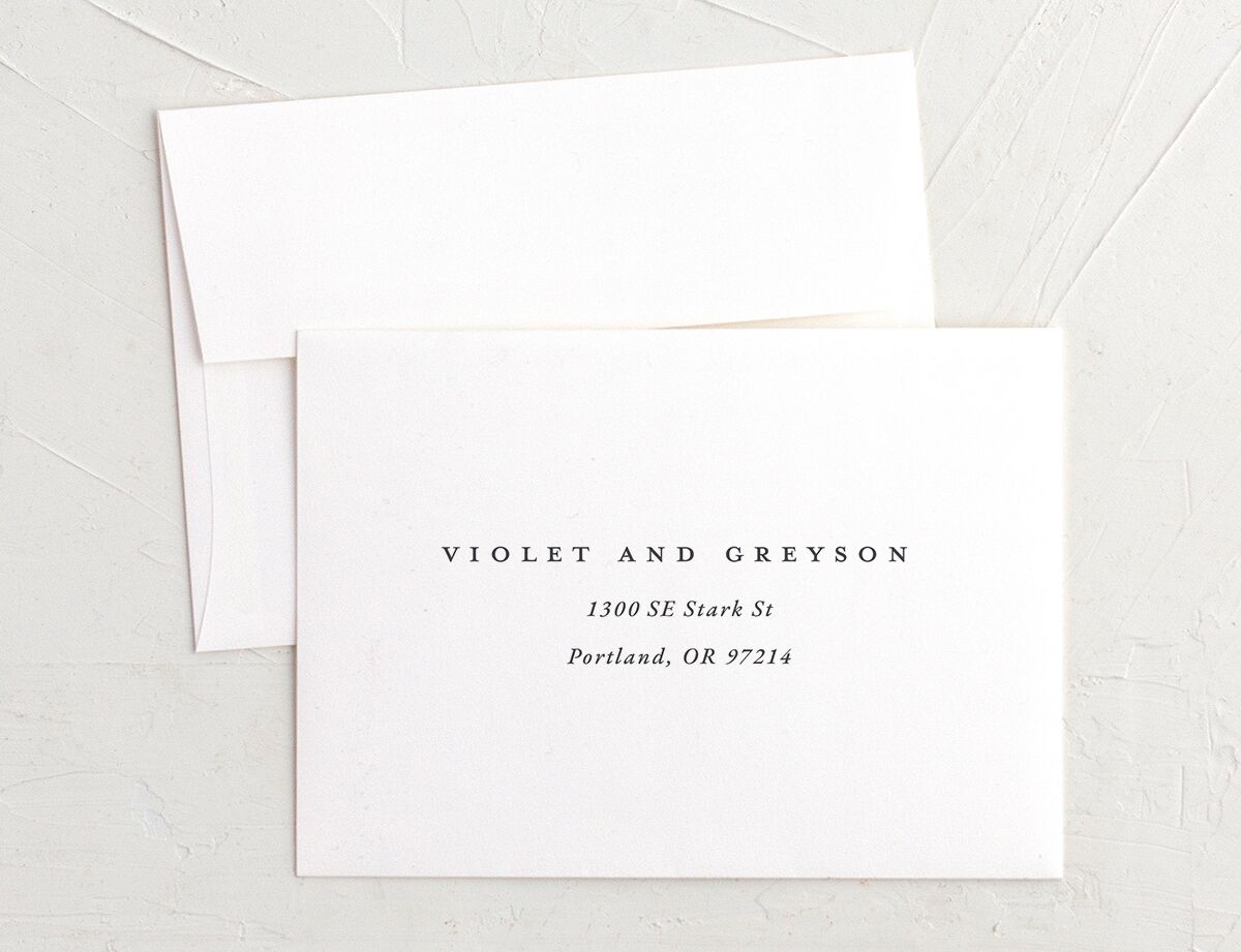 Ethereal Floral Wedding Response Card Standard Envelopes White Standard Sheer Lilac Return Address Signature