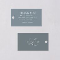 Classic Picture Photo Favor Gift Tags Dusty Blue Signature