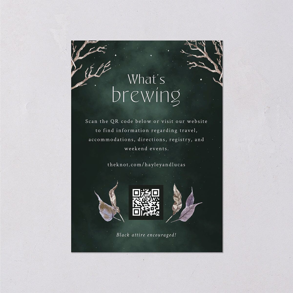 Crystal Forest Wedding Enclosure Cards Hunter Green Signature Standard