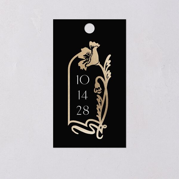 Gilded Nouveau Favor Gift Tags Gold Licorice Signature