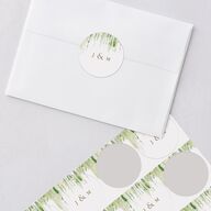 Southern Spanish Moss Wedding Stickers Pure White Circle