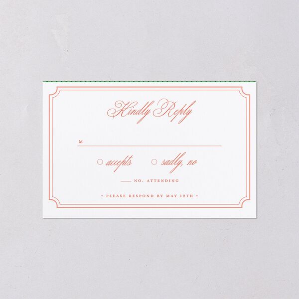 Elegant Eclectic All-in-One Wedding Invitations Jewel Green Signature Light Both Recipient and Return Addresses No