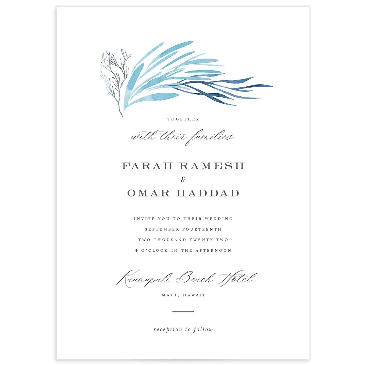 Elegant Beach Wedding Invitations