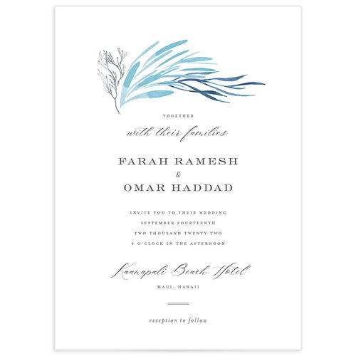 Elegant Beach Wedding Invitations - Blue