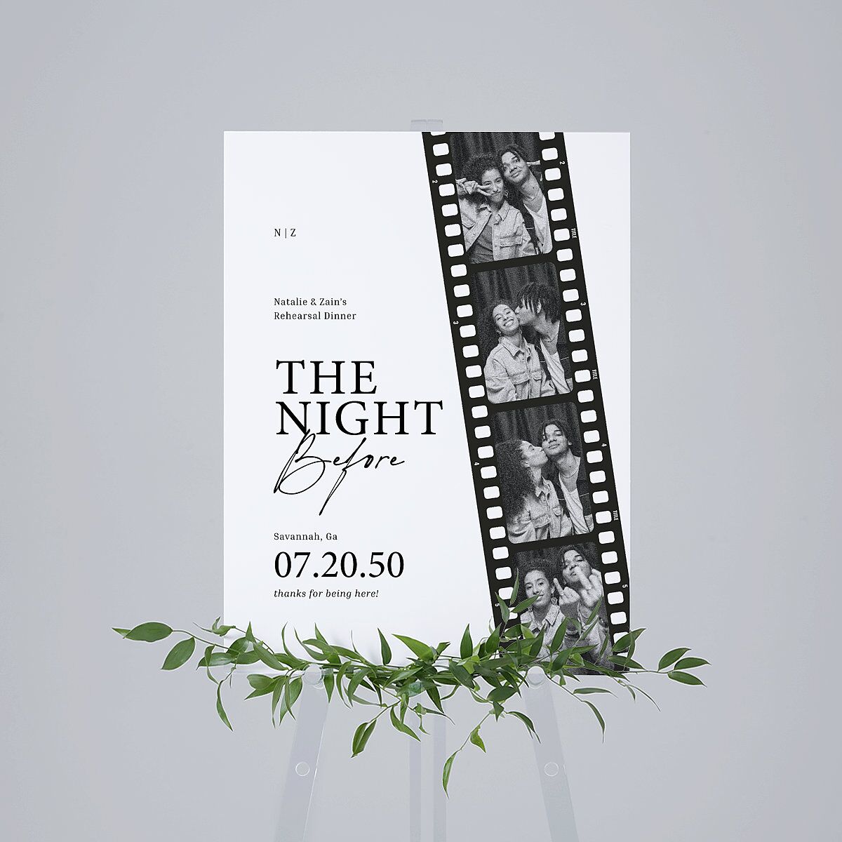 The Night Before Vintage Film Reel Photo Strip Standard Welcome Sign Medium Pure White Standard Indoor Foam Core M Welcome