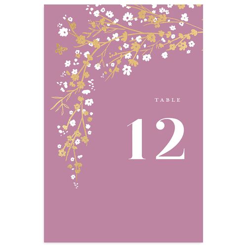 Cherry Blossoms Table Numbers Gold Mauve Signature