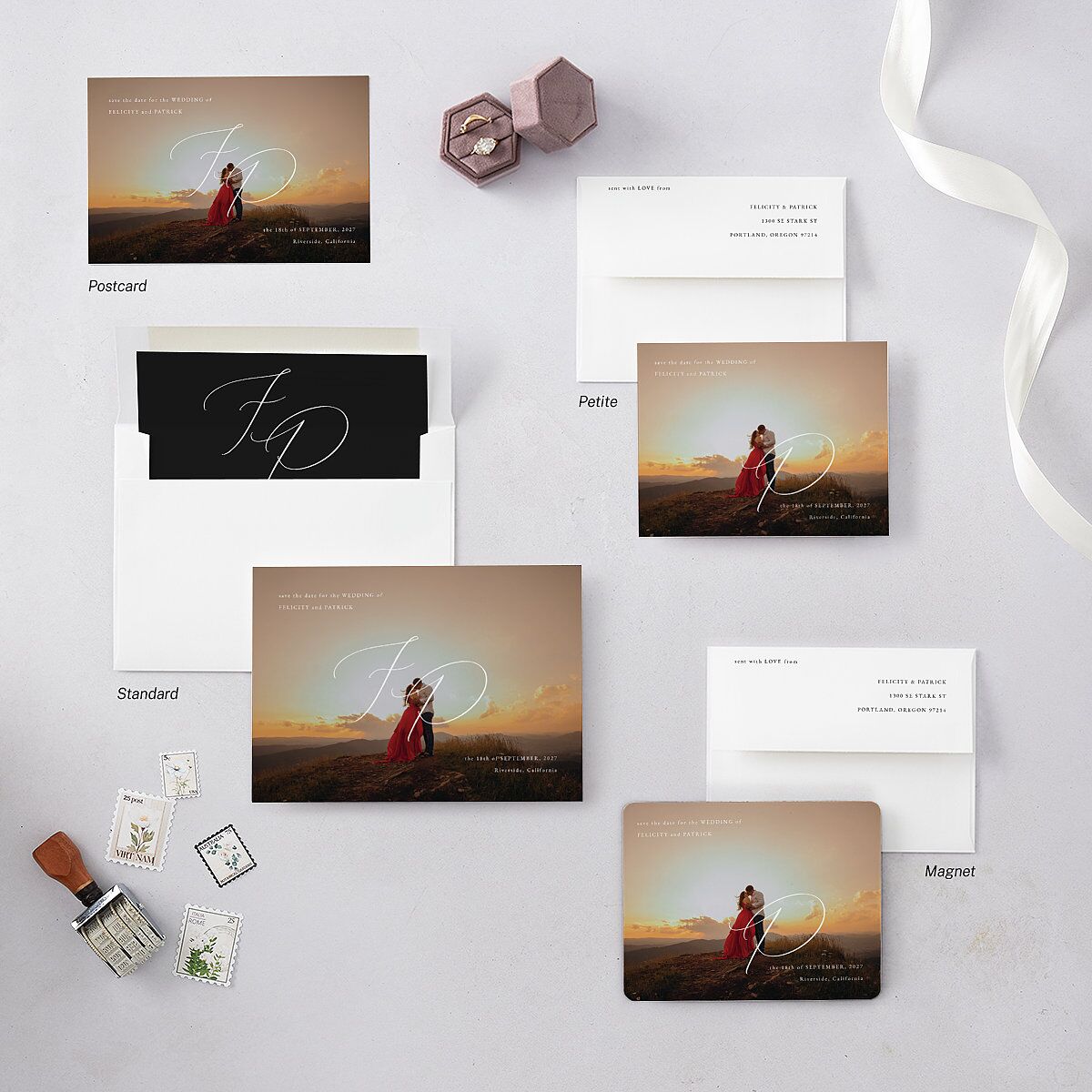 Simply Devoted Save the Date Cards Pure White Signature smooth Blank No Standard