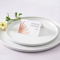 Lavish Palm Place Cards Rose Gold Pure White Signature