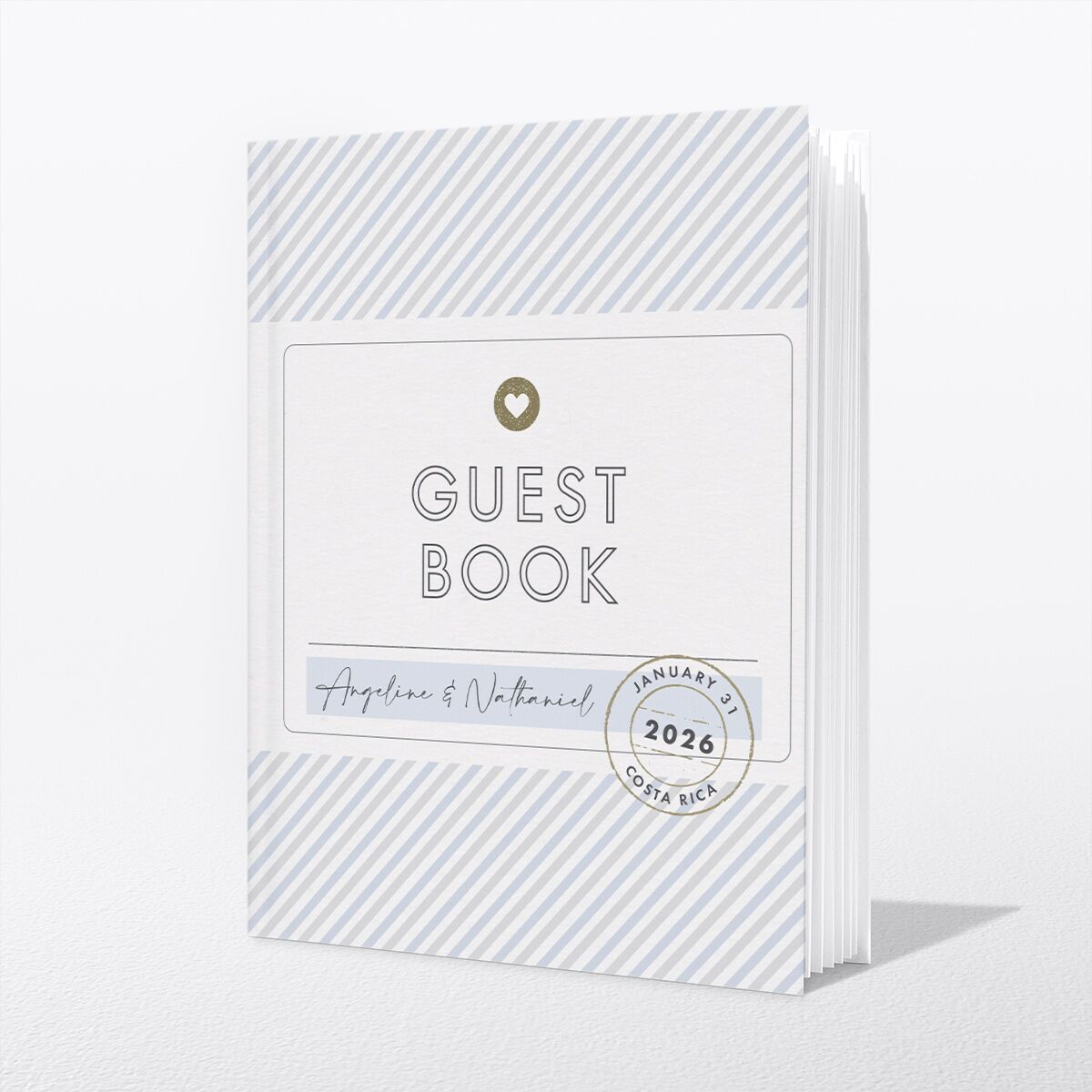 Vintage Boarding Pass Wedding Guest Book Slate
