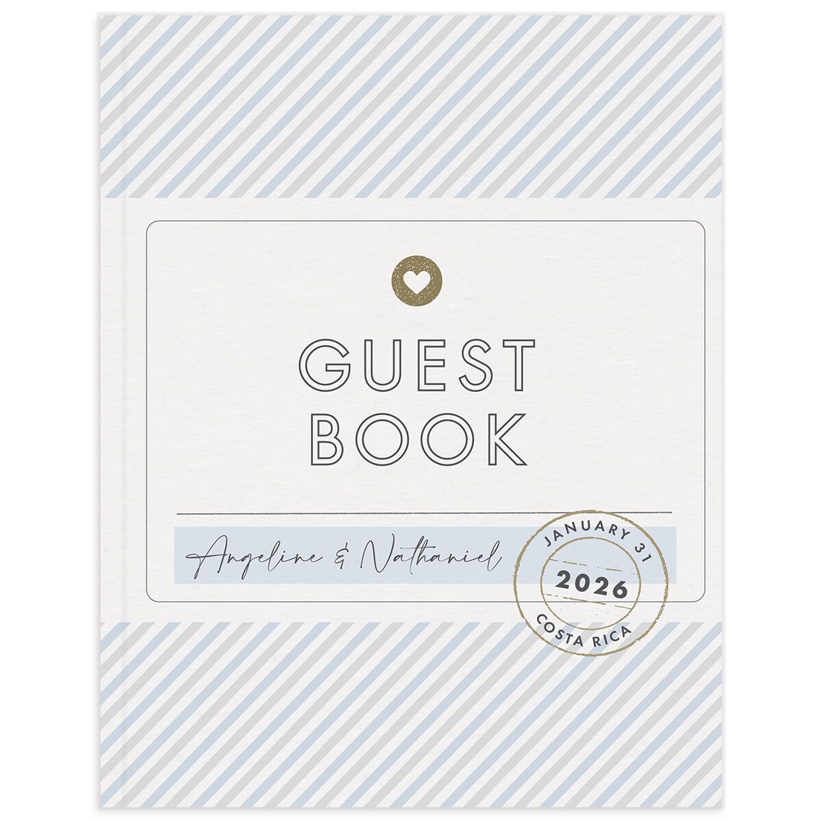 Vintage Boarding Pass Wedding Guest Book