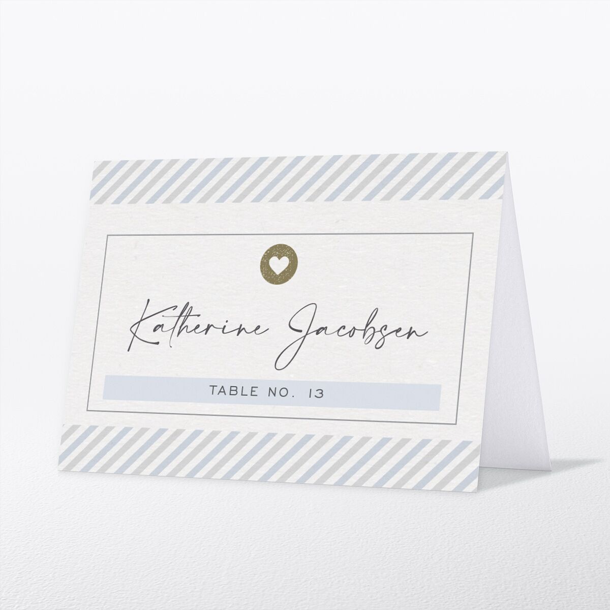 Vintage Boarding Pass Place Cards front in blue