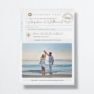 Vintage Boarding Pass Save The Date Cards Slate Signature smooth No