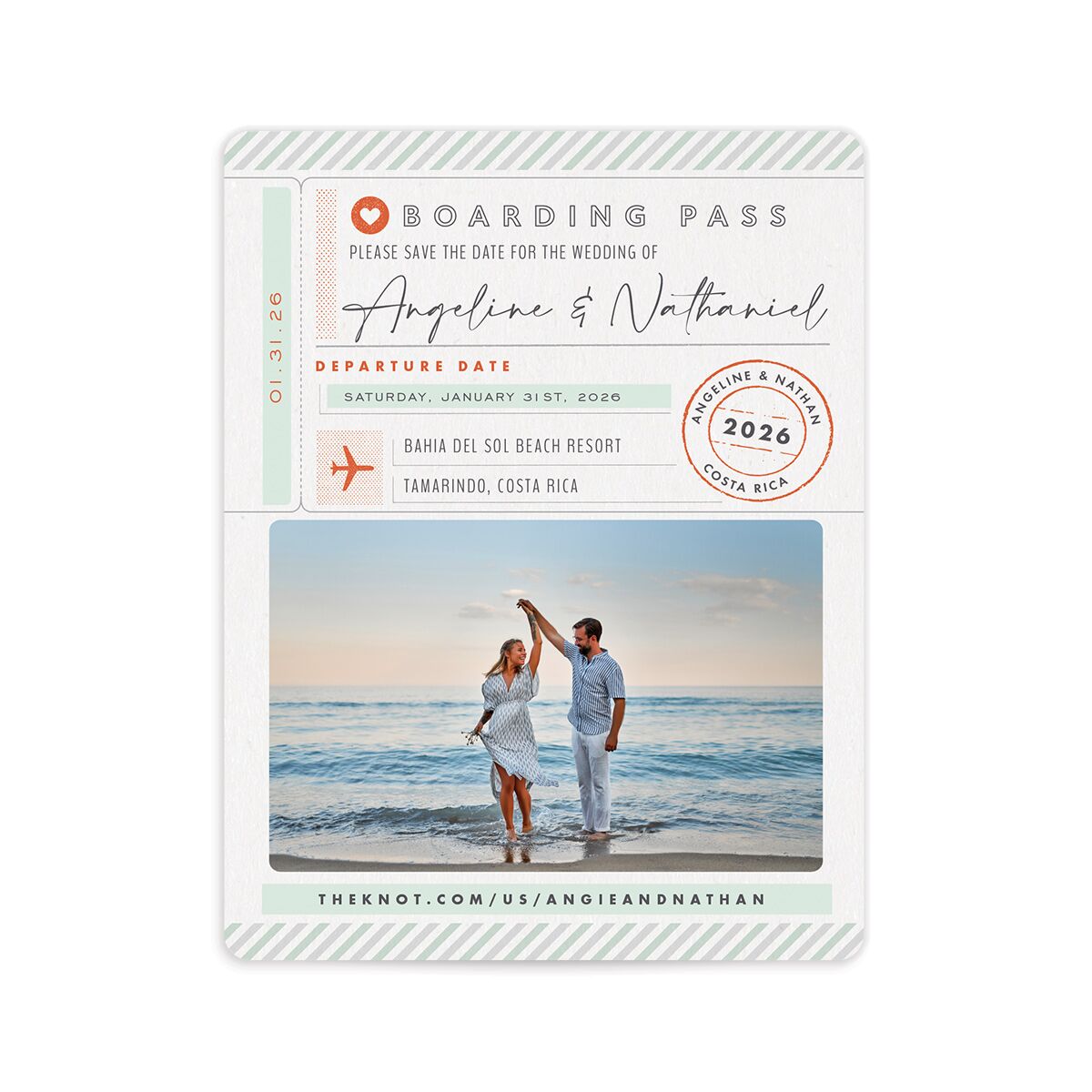 Vintage Boarding Pass Save The Date Magnets