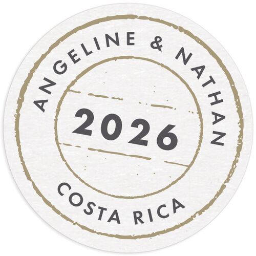 Vintage Boarding Pass Wedding Stickers - 