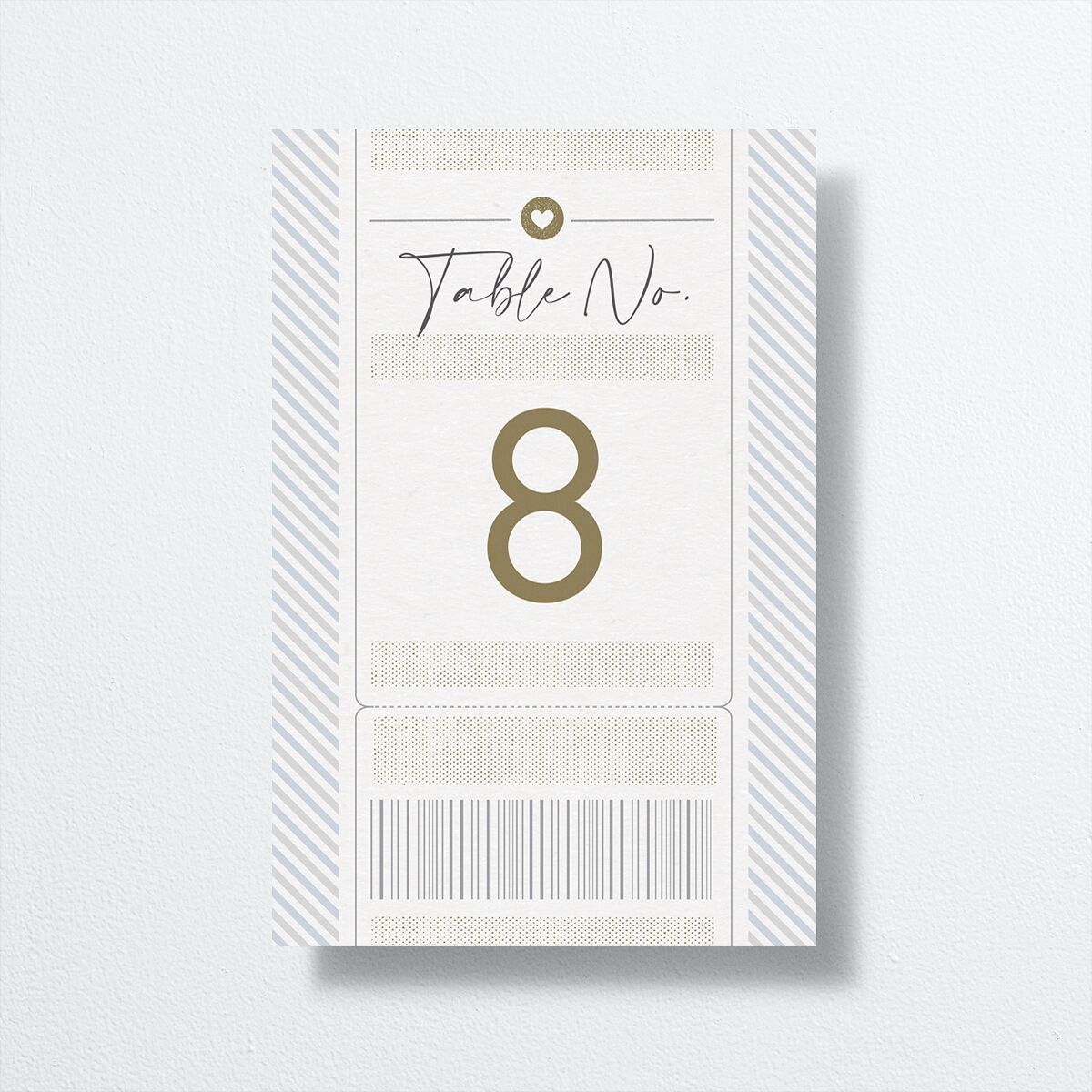 Vintage Boarding Pass Table Numbers front