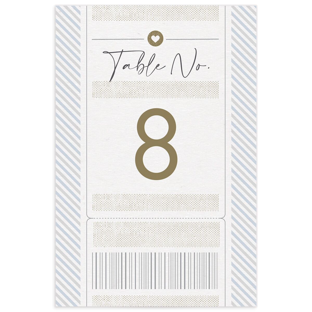 Vintage Boarding Pass Table Numbers
