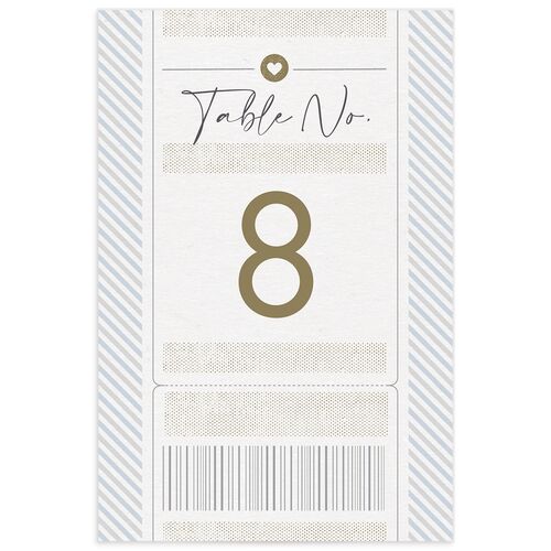 Vintage Boarding Pass Table Numbers - 