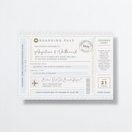 Vintage Boarding Pass Wedding Invitations Slate Signature No