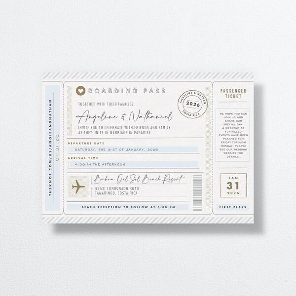 Vintage Boarding Pass Wedding Invitations front