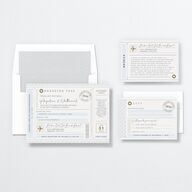Vintage Boarding Pass Wedding Invitations Slate Signature No