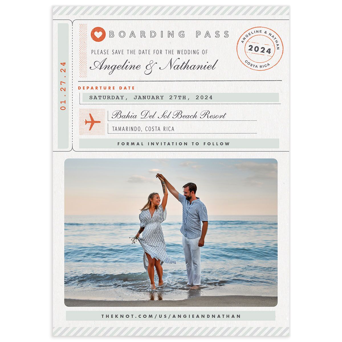 Classic Boarding Pass Save the Date Cards