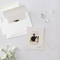Elegant Editorial Page Save the Date Petite Cards Champagne Signature smooth Blank No Standard