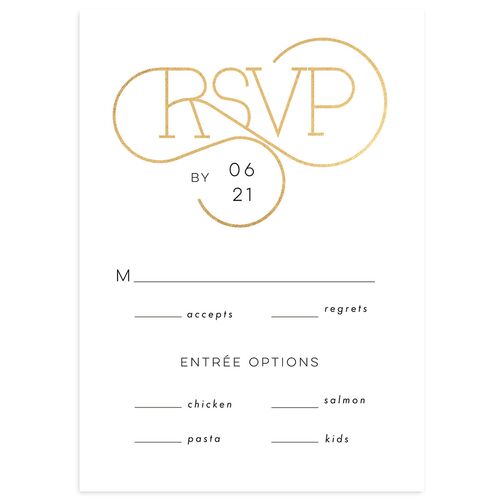 Ornate Love Song Wedding Response Cards Gold Licorice Signature