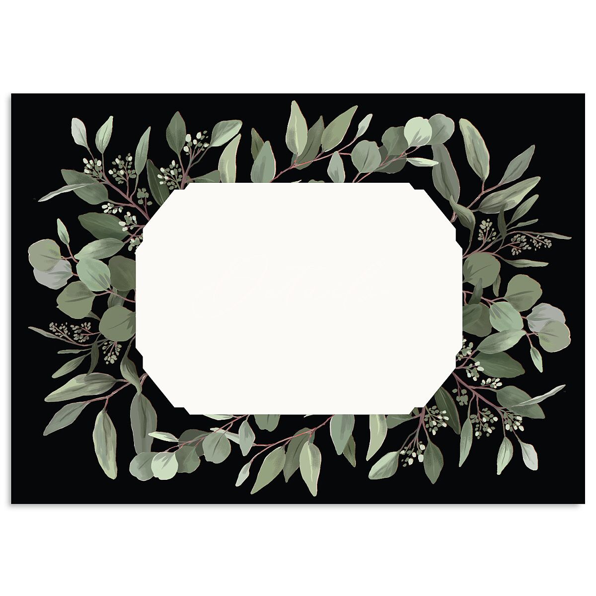 Eucalyptus Frame Wedding Enclosure Cards