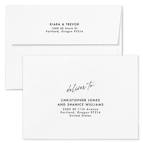 Modern Photobooth Photo Strip Save The Date Card Envelopes Midnight White Return Address Signature Standard